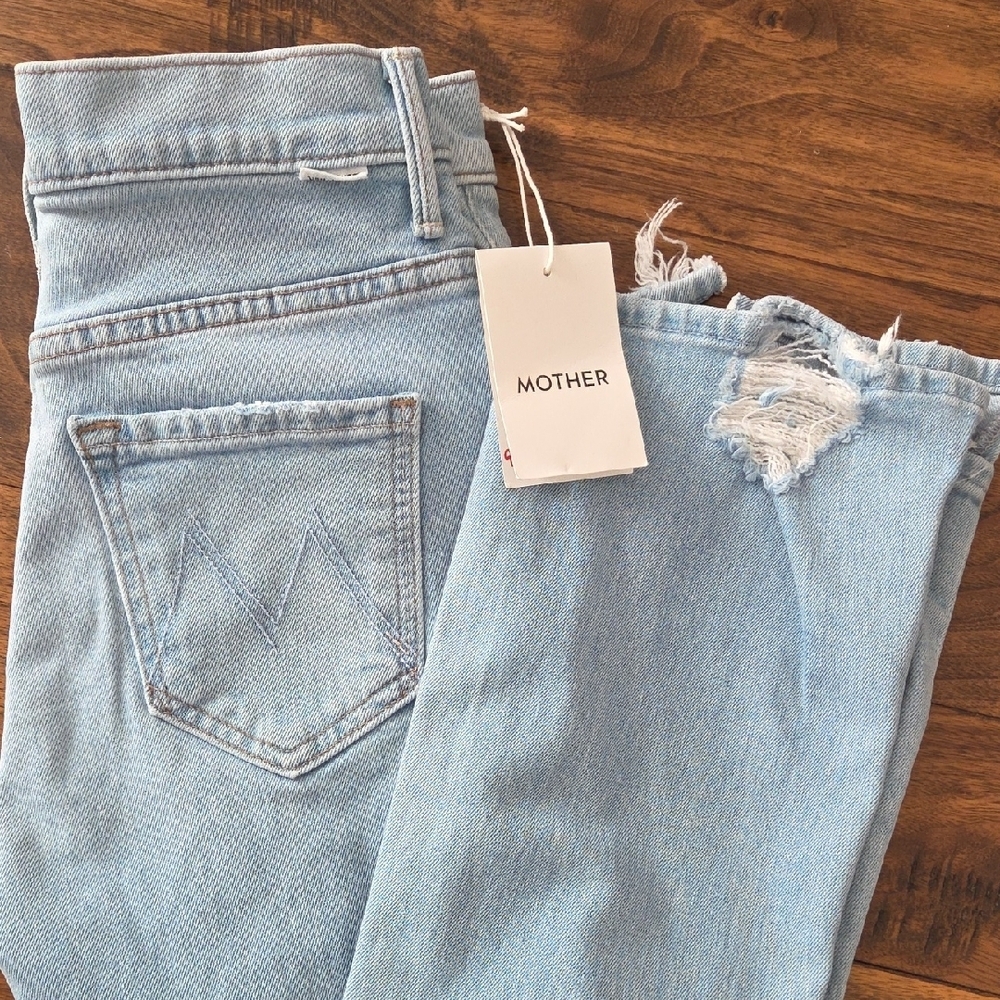 MOTHER Light Wash Straight Leg Jeans - Picture 5 of 5